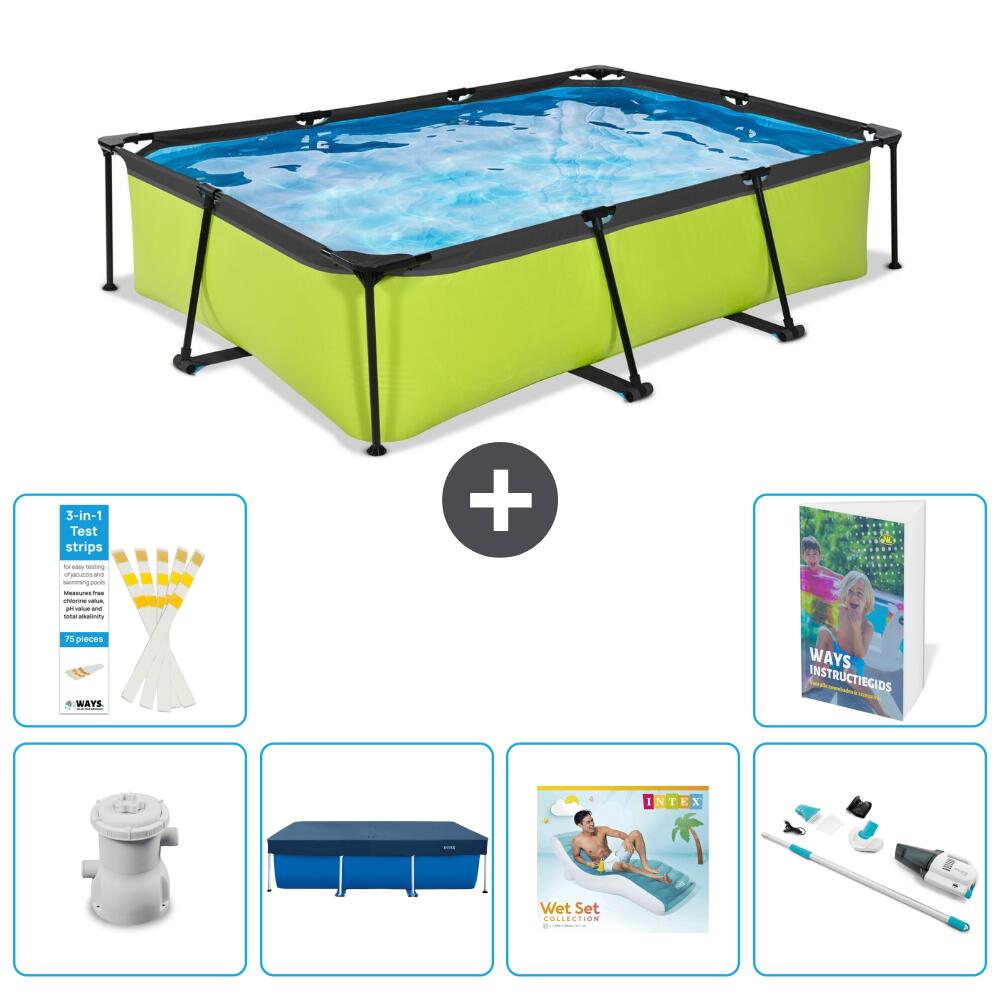 EXIT TOYS Basen Prostokątny - 300x200x65 cm - 7-częściowy S236