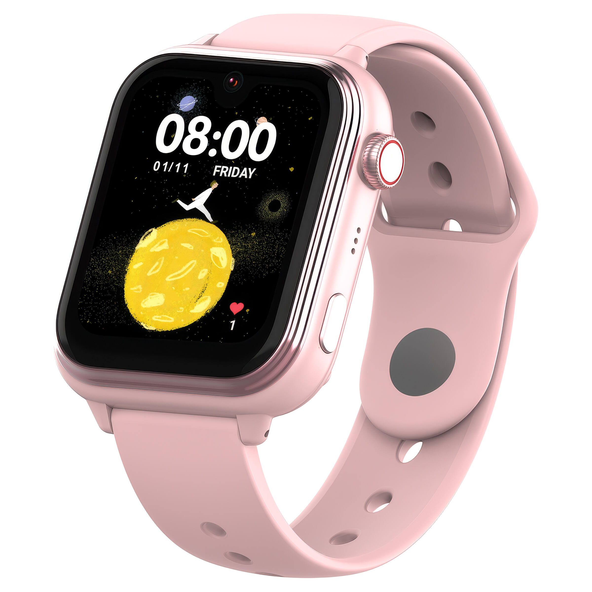 Smartwatch Kiano Alpha Kid Różowy, 19 aplikacji, GPS, Aparat, GPS, Wi-Fi