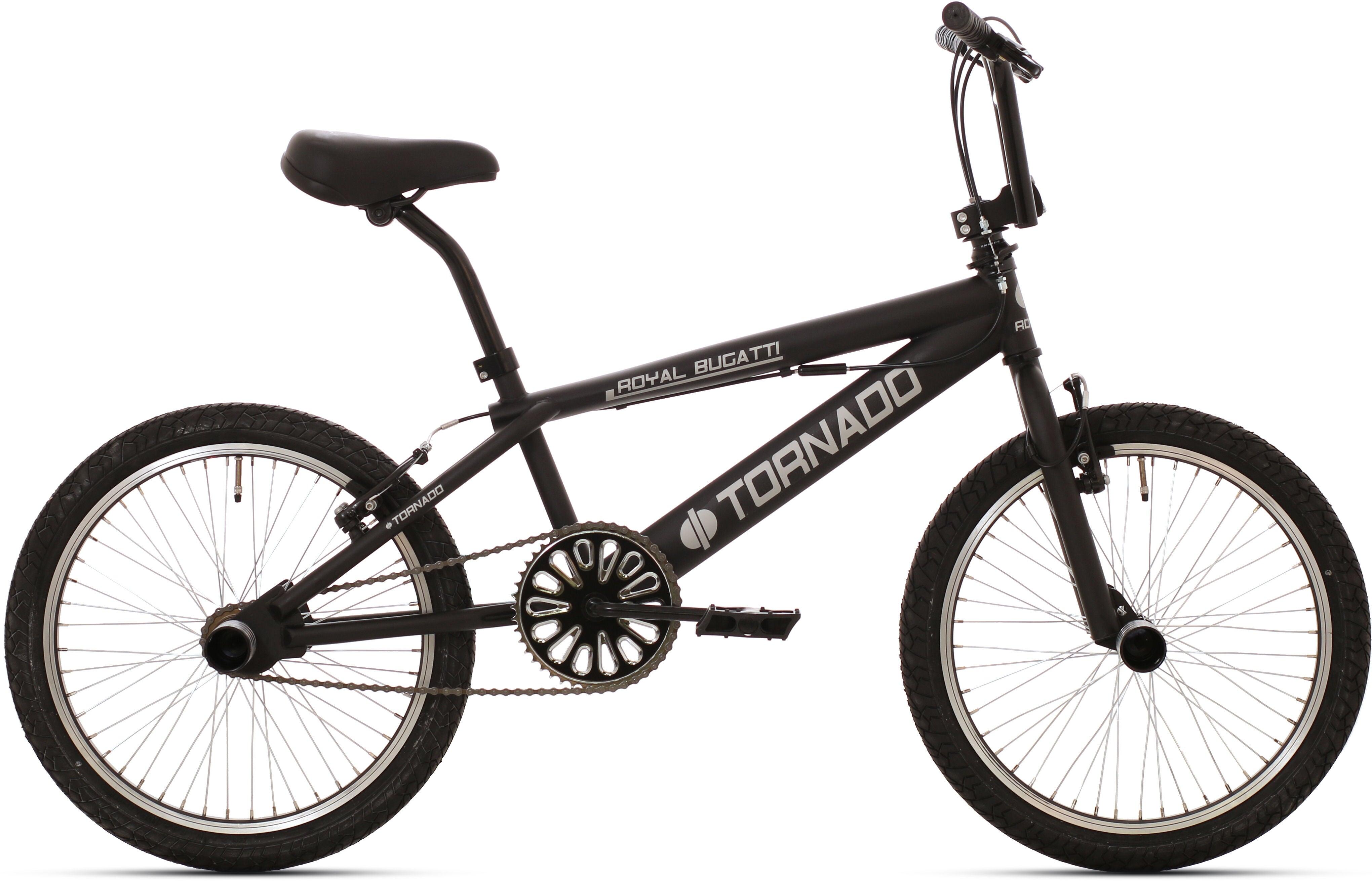 Royal Freestyle BMX 20 Bugatti - matowy czarny z czarnymi oponami
