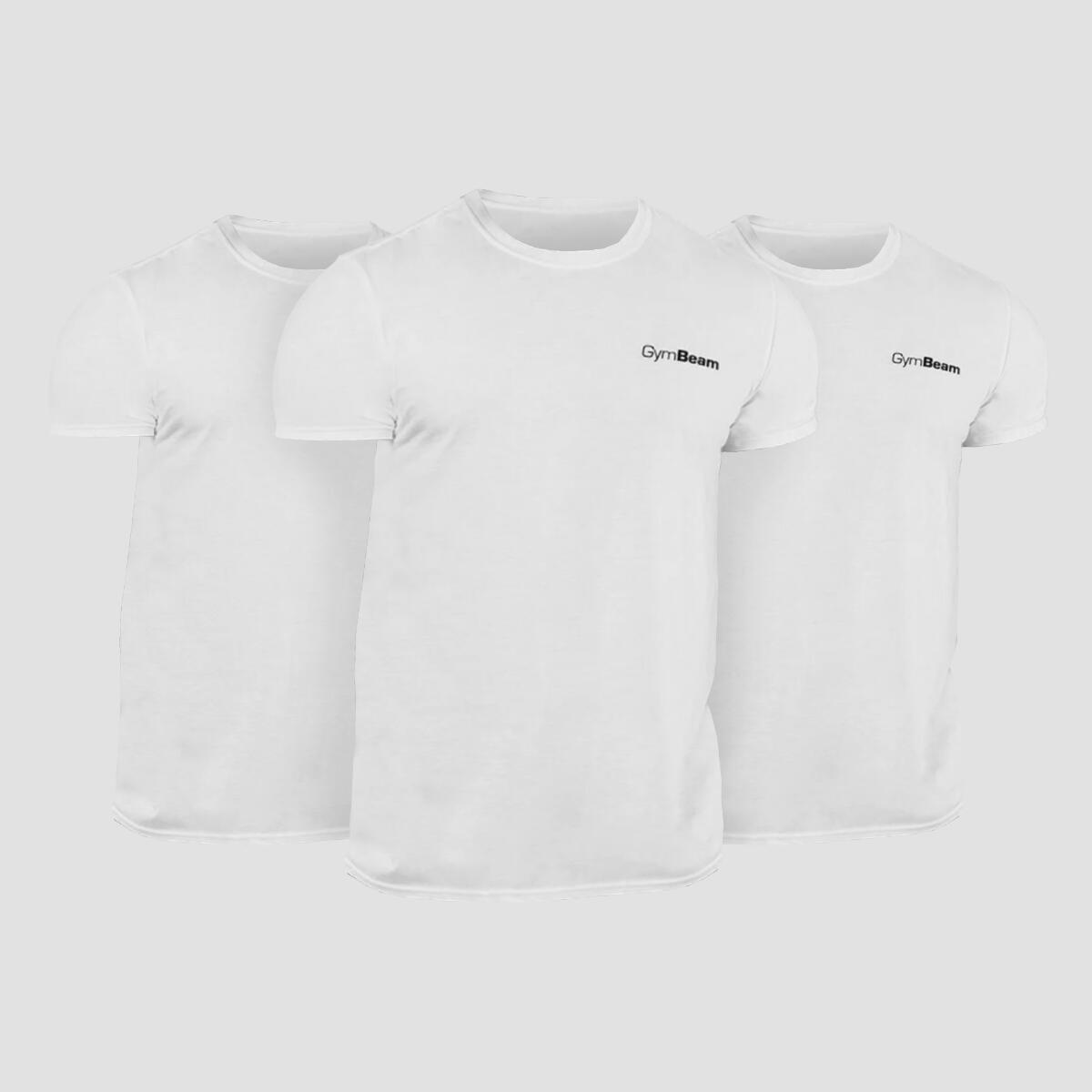 Koszulka męska fitness z krótkim rękawem biała Basic 3Pack