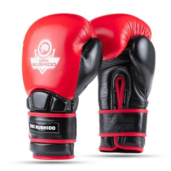 Rękawice bokserskie ze skóry naturalnej Warrior RED DBX Bushido