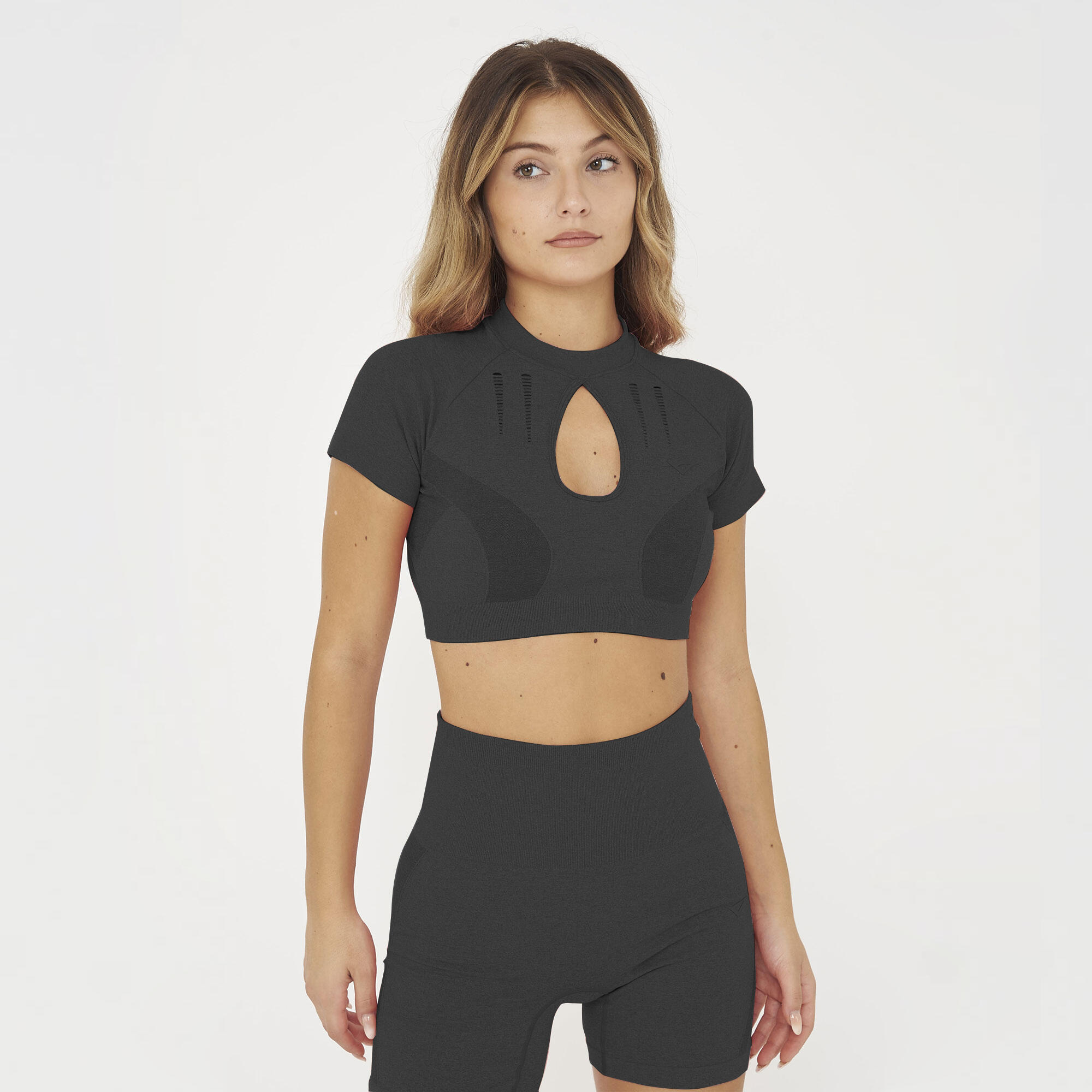 Crop Top Treningowy LEXI Krótki Rękaw