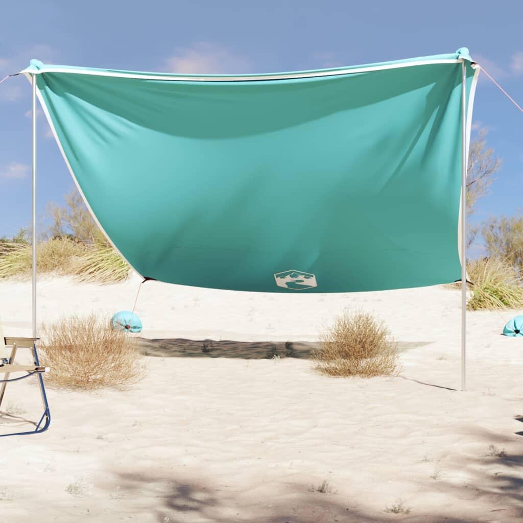 VidaXL markiza plażowa z kotwami piaskowymi 304 x 300 cm zielona
