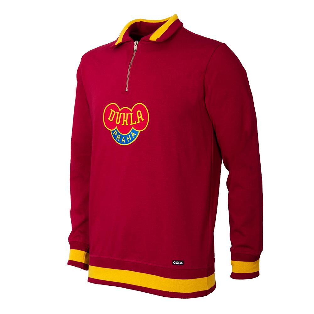 Bluza piłkarska retro dla dorosłych Dukla Praga 1968 - Czerwony