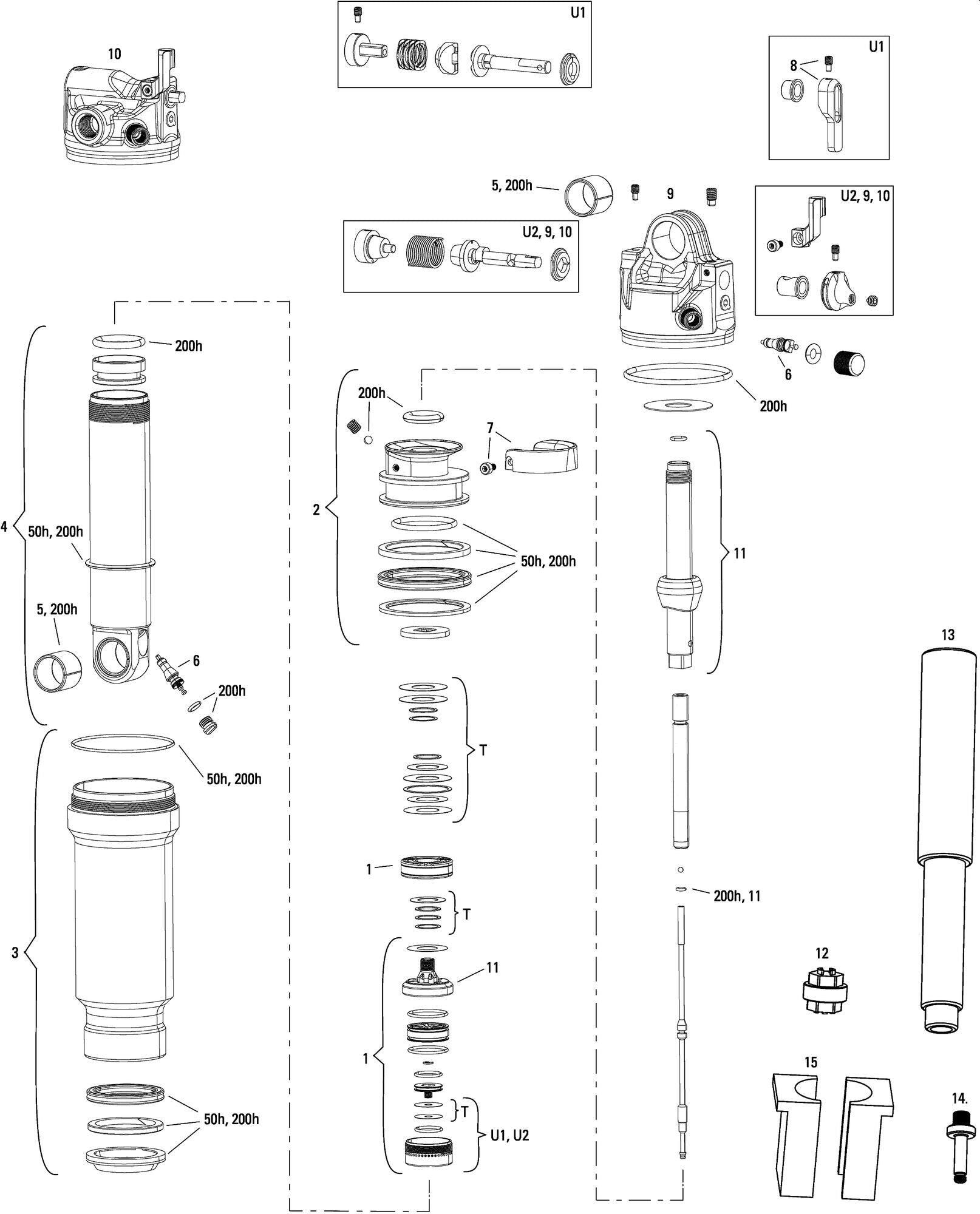 Amortyzator RockShox SIDLuxe Ultimate 3P 190x45 mm