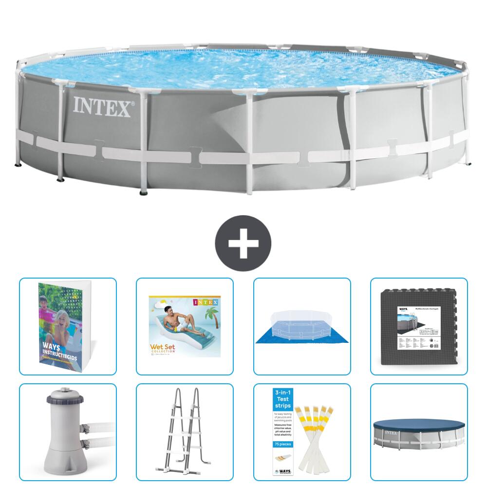 INTEX Basen Prism Frame Okrągły - 457x107 cm - 9-częściowy S533