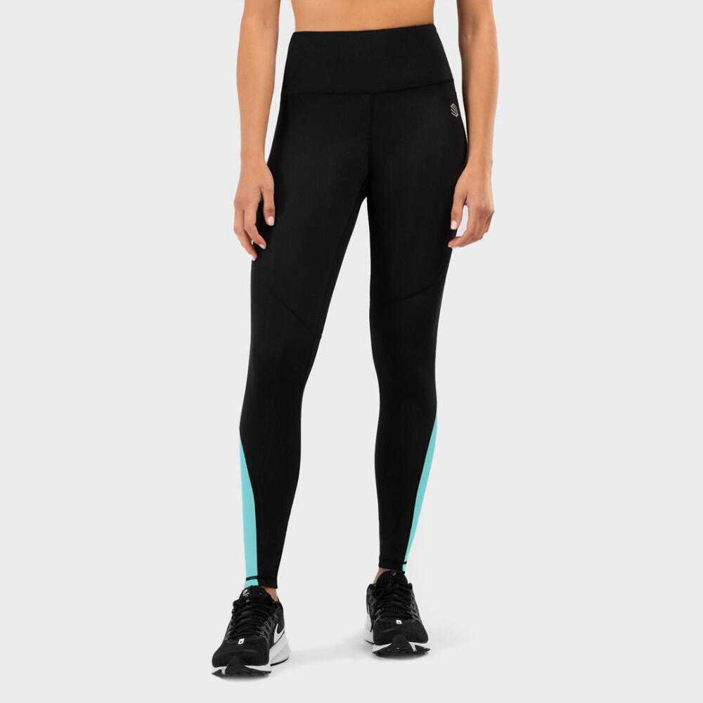 Kobieta Fitness Legginsy sportowe ze średnim stanem New Feel SIROKO Czarny