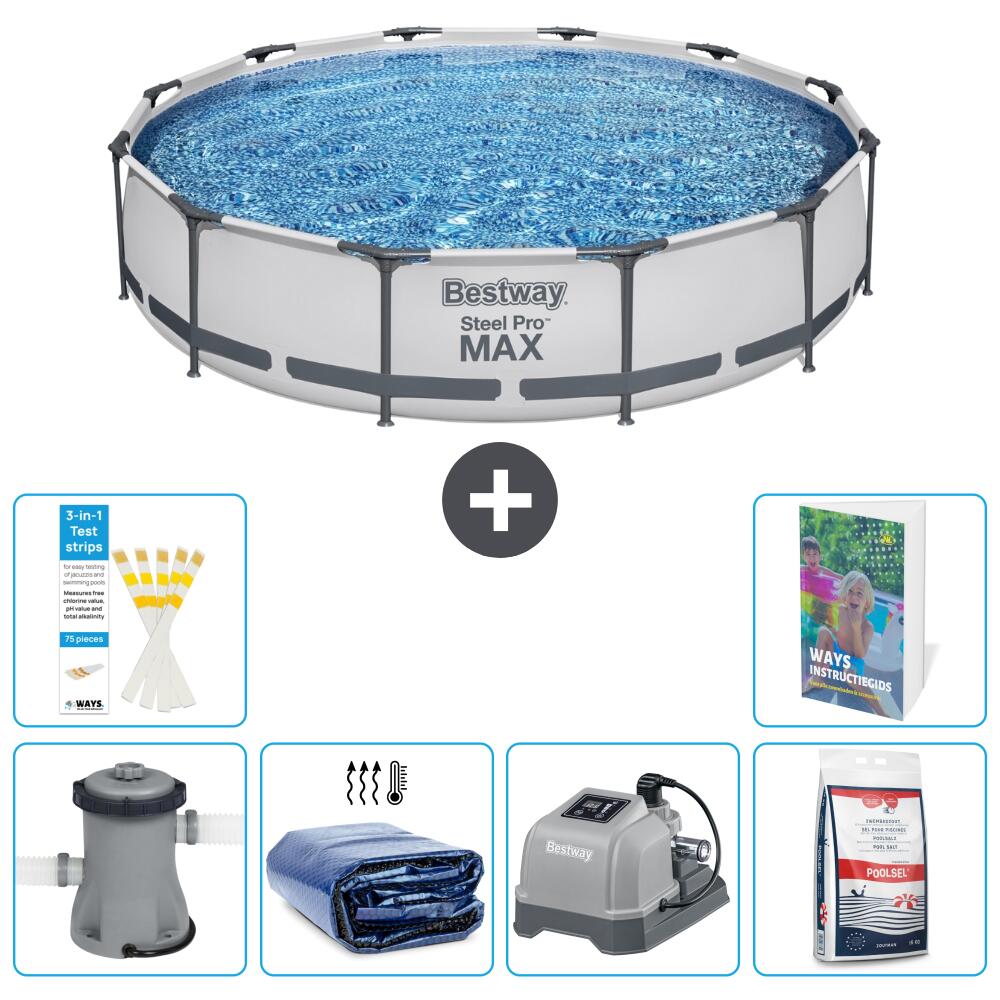 BESTWAY Basen Steel Pro MAX Okrągły - 366x76 cm - 7-częściowy S329