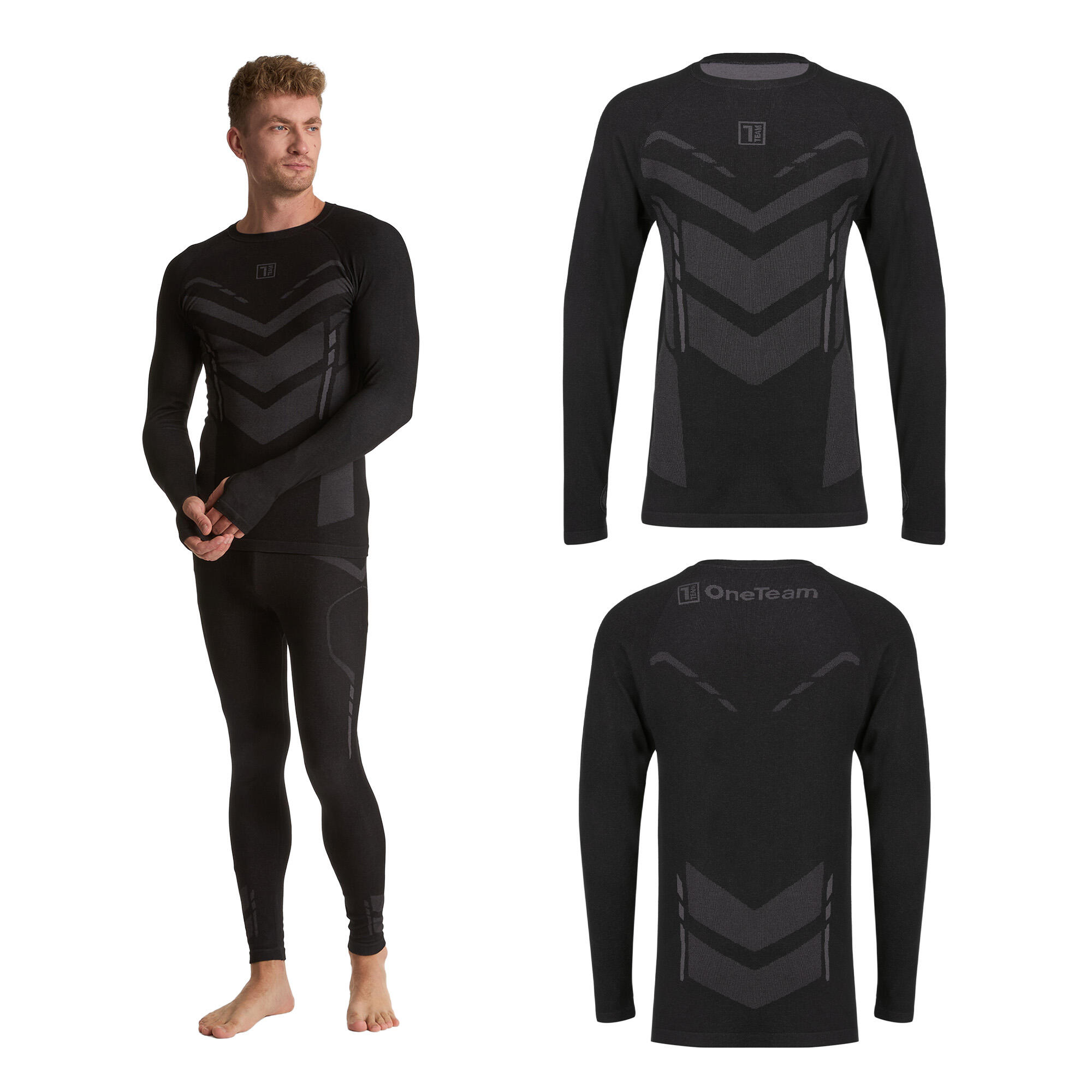 Bluza termoaktywna męska OneTeam ACHILL BAMBOO THERMO LIGHT PLUS bezszwowa