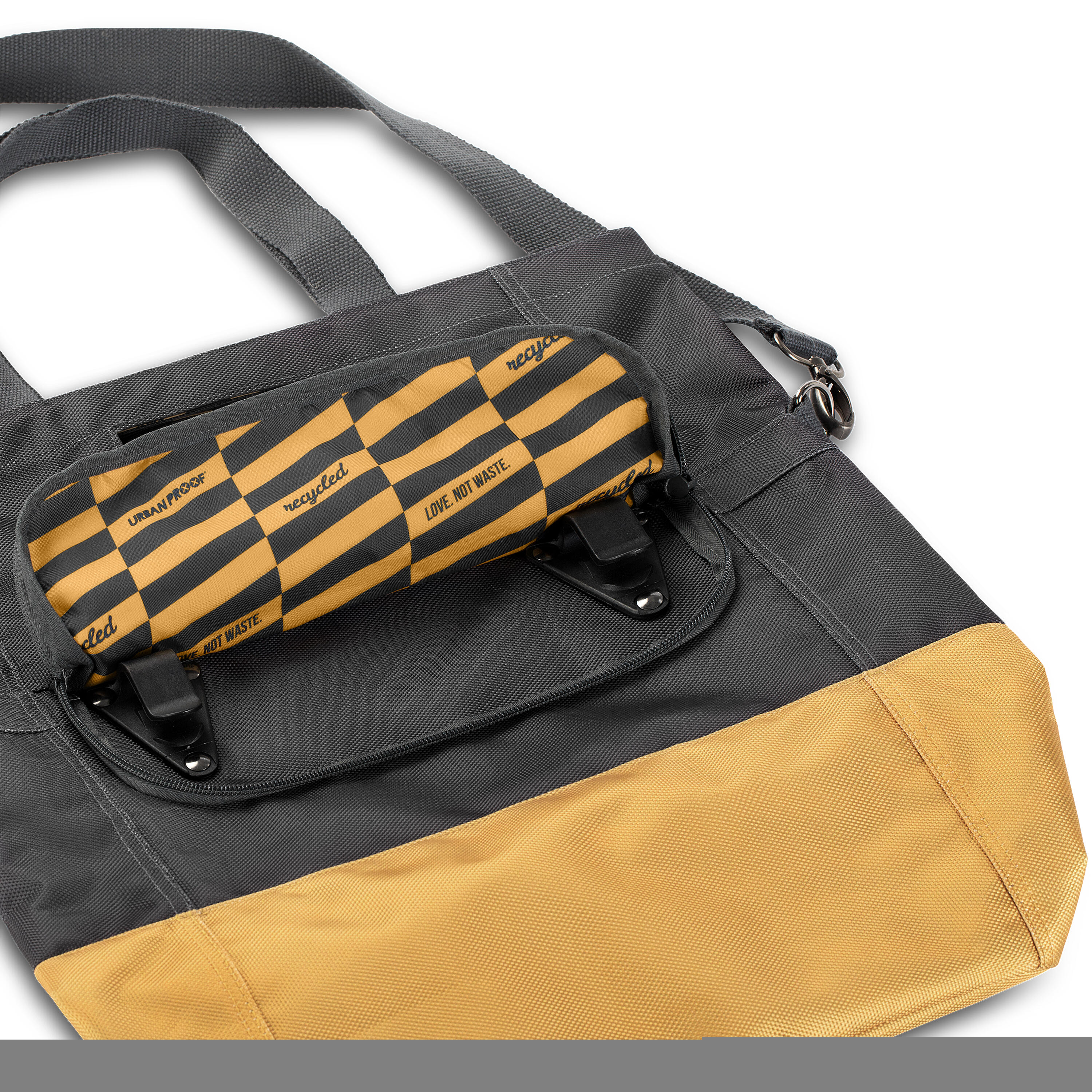 Torba Rowerowa Shopper Z Recyklingu 20 Litrów - Szaro-Żółta