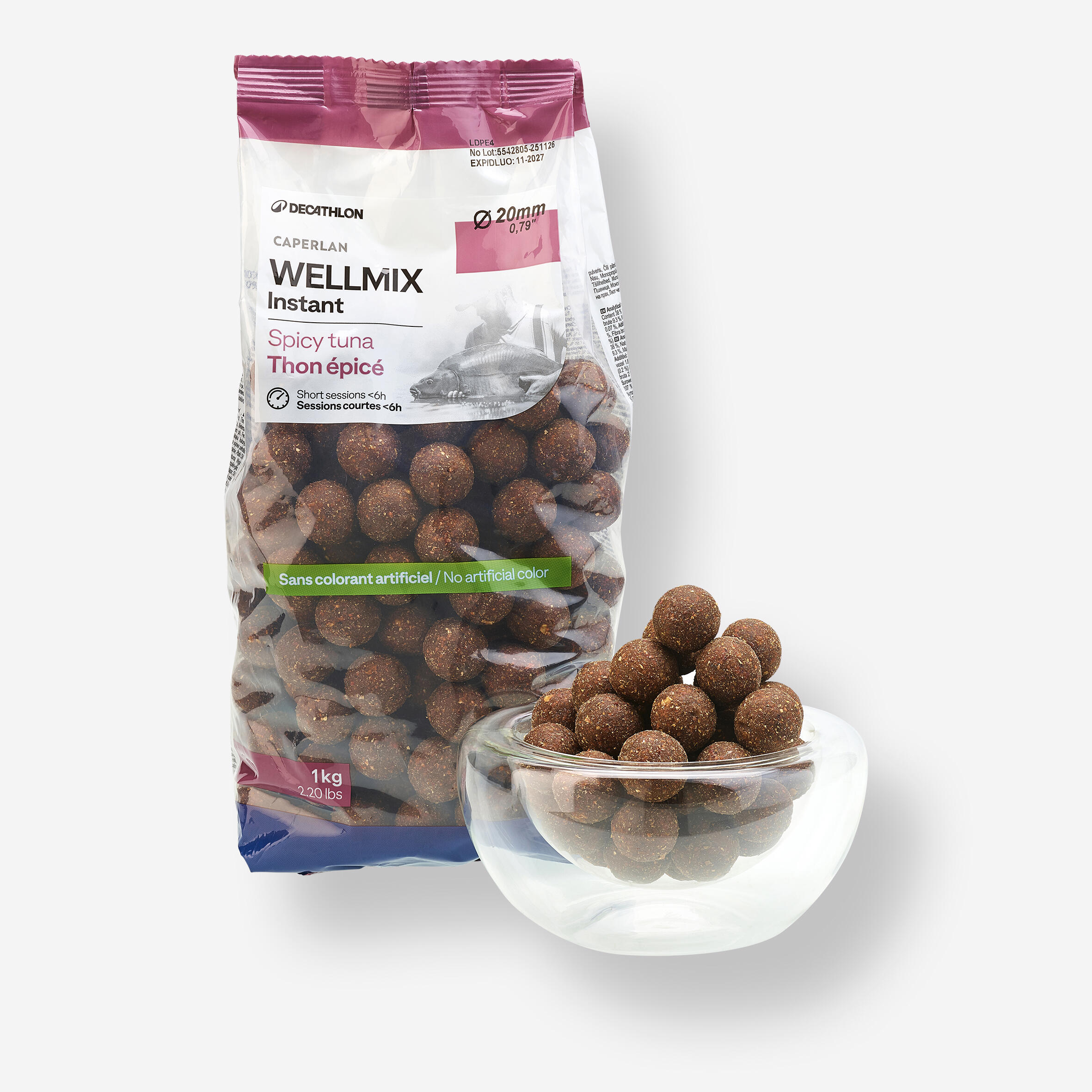 Kulki proteinowe Caperlan Wellmix Instant 20 mm 1 kg spicy tuna