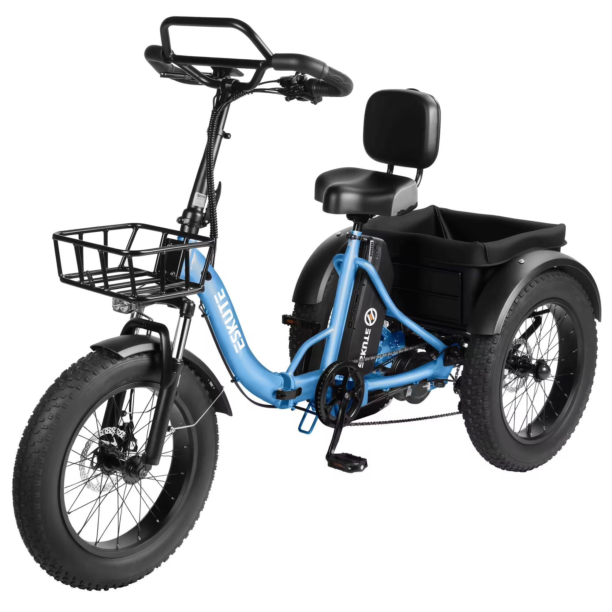 Trycykl elektryczny T302 Pro 20, silnik 250W, akumulator 48V 20,8Ah, 7-biegowy