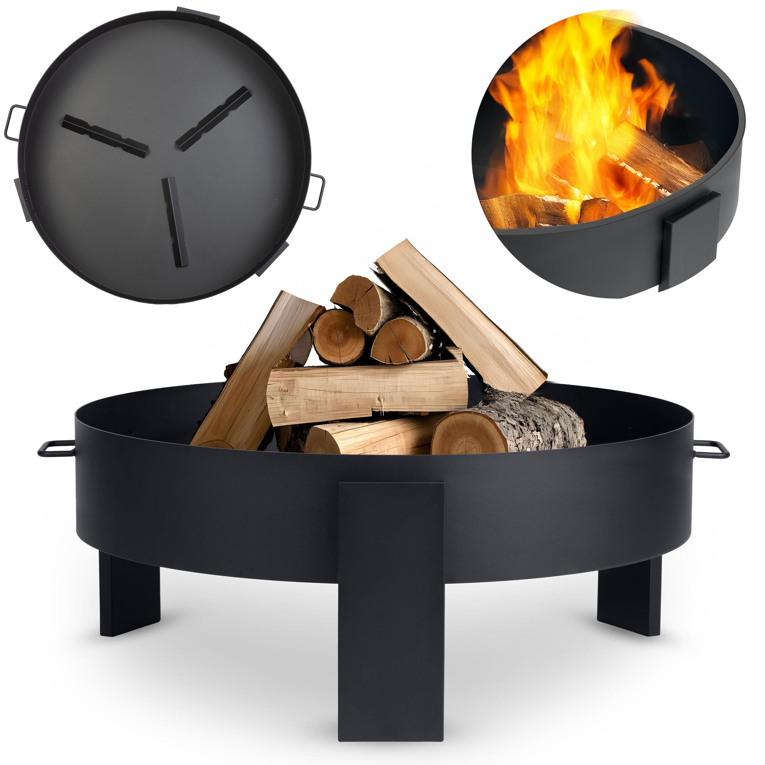 Palenisko z uchwytami ognisko grill 80 cm Berdsen BD-883