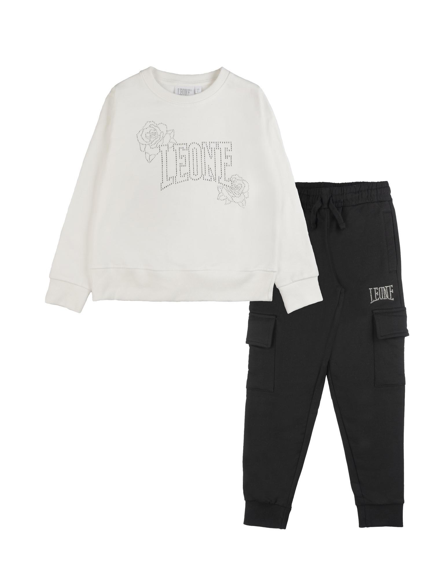 Leone 1947 Nature Mädchen Winter-Trainingsanzug mit Rundhalsausschnitt Cargohose
