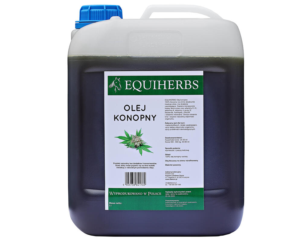 Olej konopny dla koni EQUIHERBS