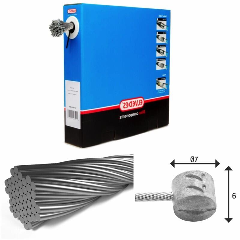 Kable hamulcowe 7x7 inox Ø1 5mm główka w kształcie T Ø7x6 Elvedes (x100)