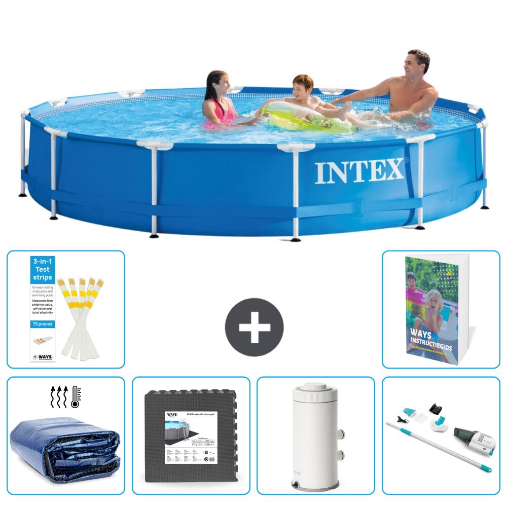 INTEX Basen ze stelażem Okrągły - 366x76 cm - 7-częściowy S141