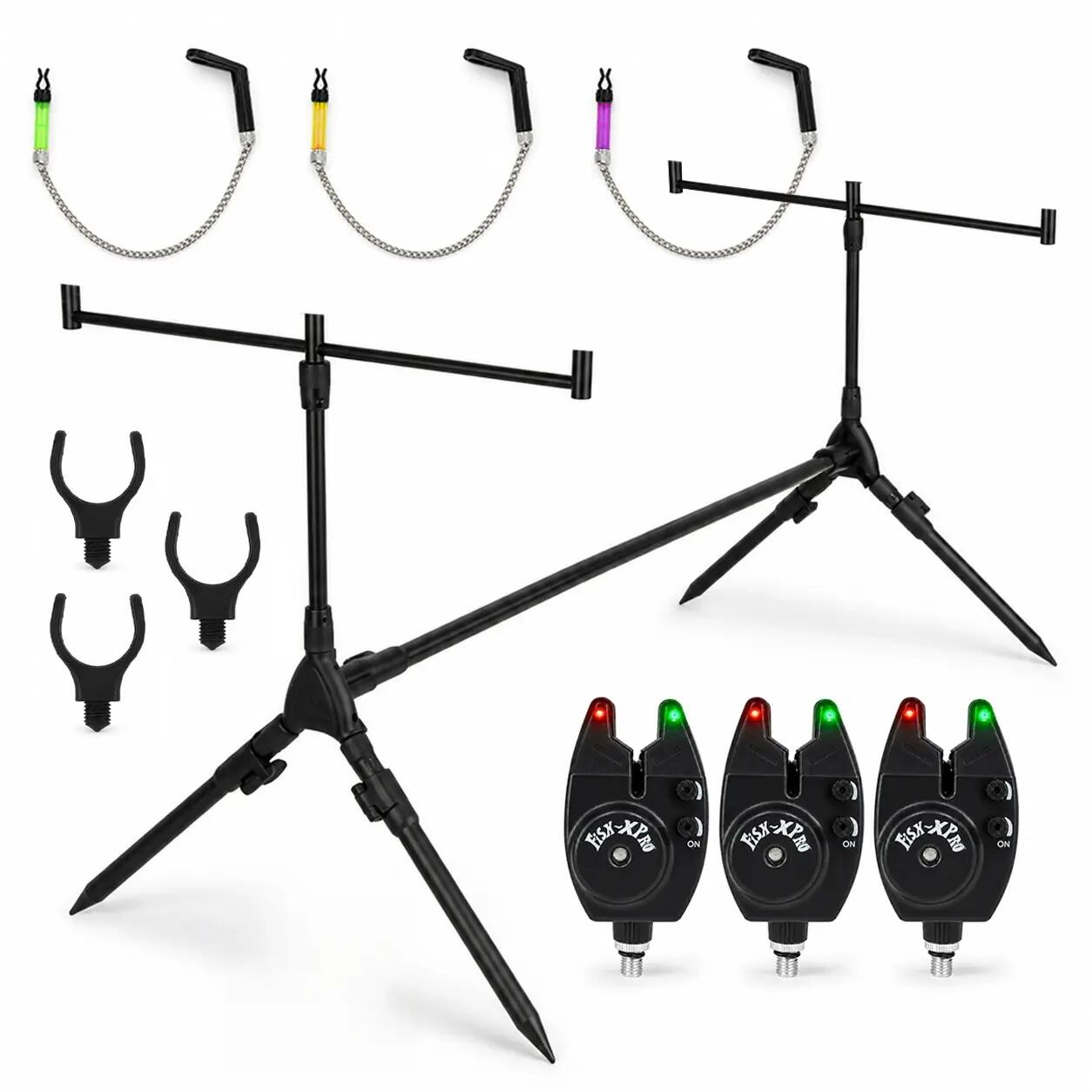 Fish-Xpro Basic Rod Pod - Na 3 Wędki - Z Sygnalizatorami i Hangerami