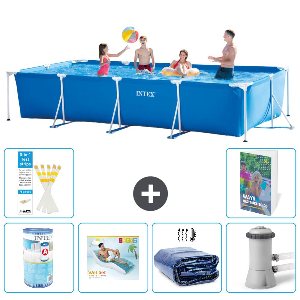 INTEX Basen ze stelażem Prostokątny - 450x220x84 cm - 7-częściowy S173
