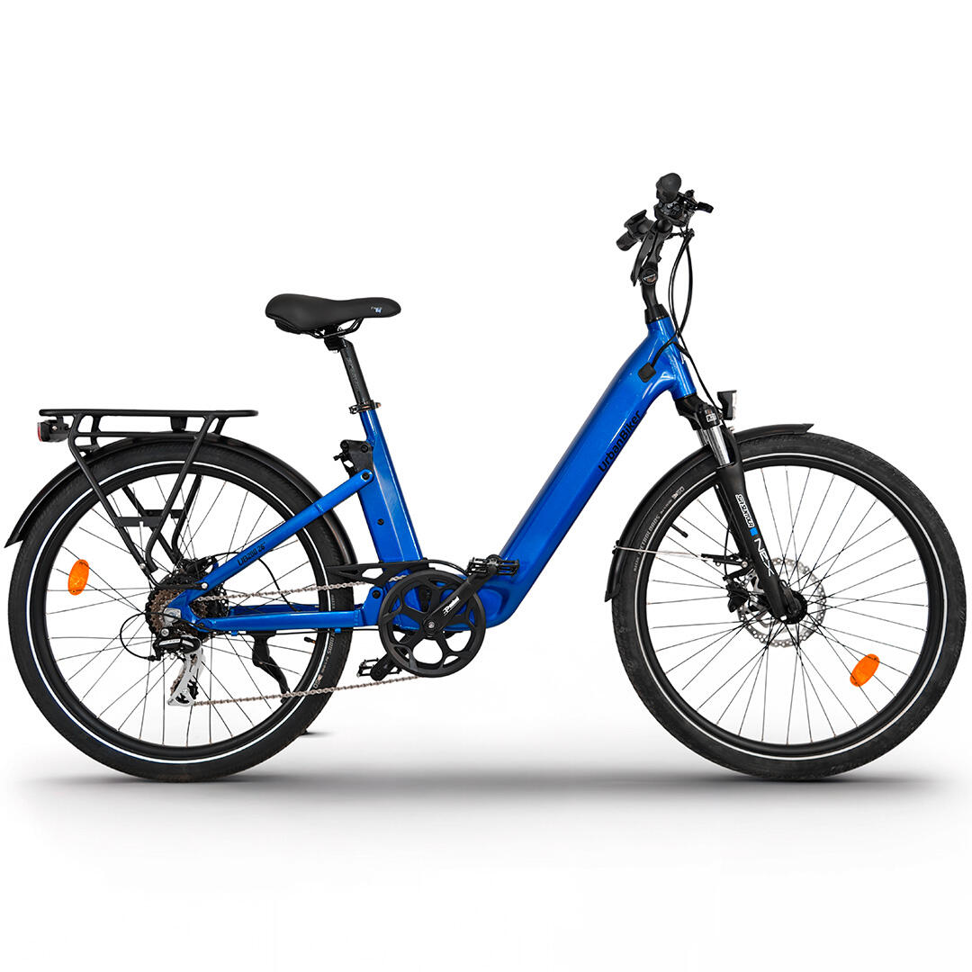 UB200B | Miejski E-Bike Full Suspension | Do 140km | Niebieski | 26