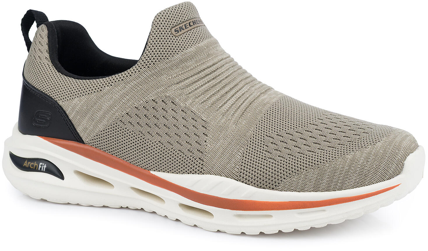 Męskie buty sportowe wsuwane beżowe SKECHERS ARCH-FIT ORVAN DENISON