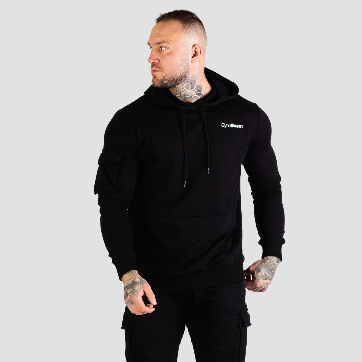 Bluza męska fitness z kapturem czarna TRN