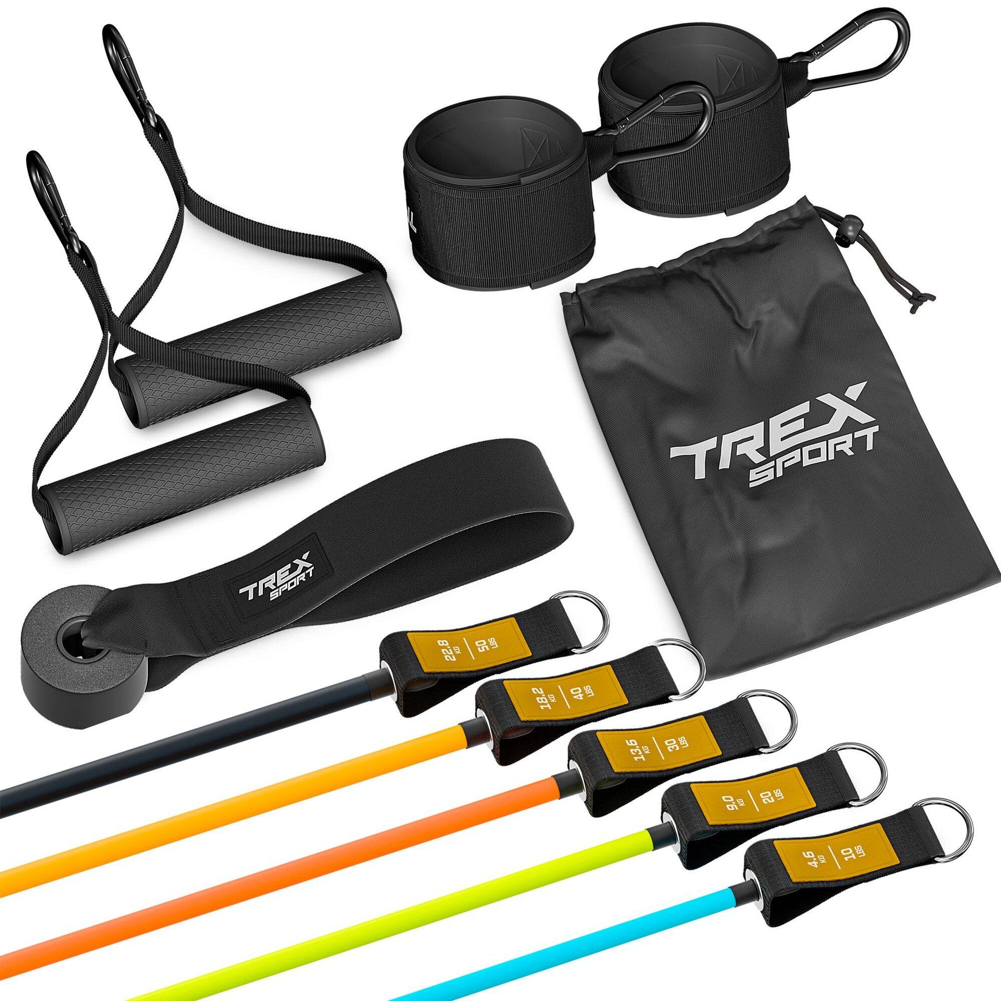 Zestaw Expanderów 5 szt. Neon Trex Sport z akcesoriami, opór 4,6–22,8 kg