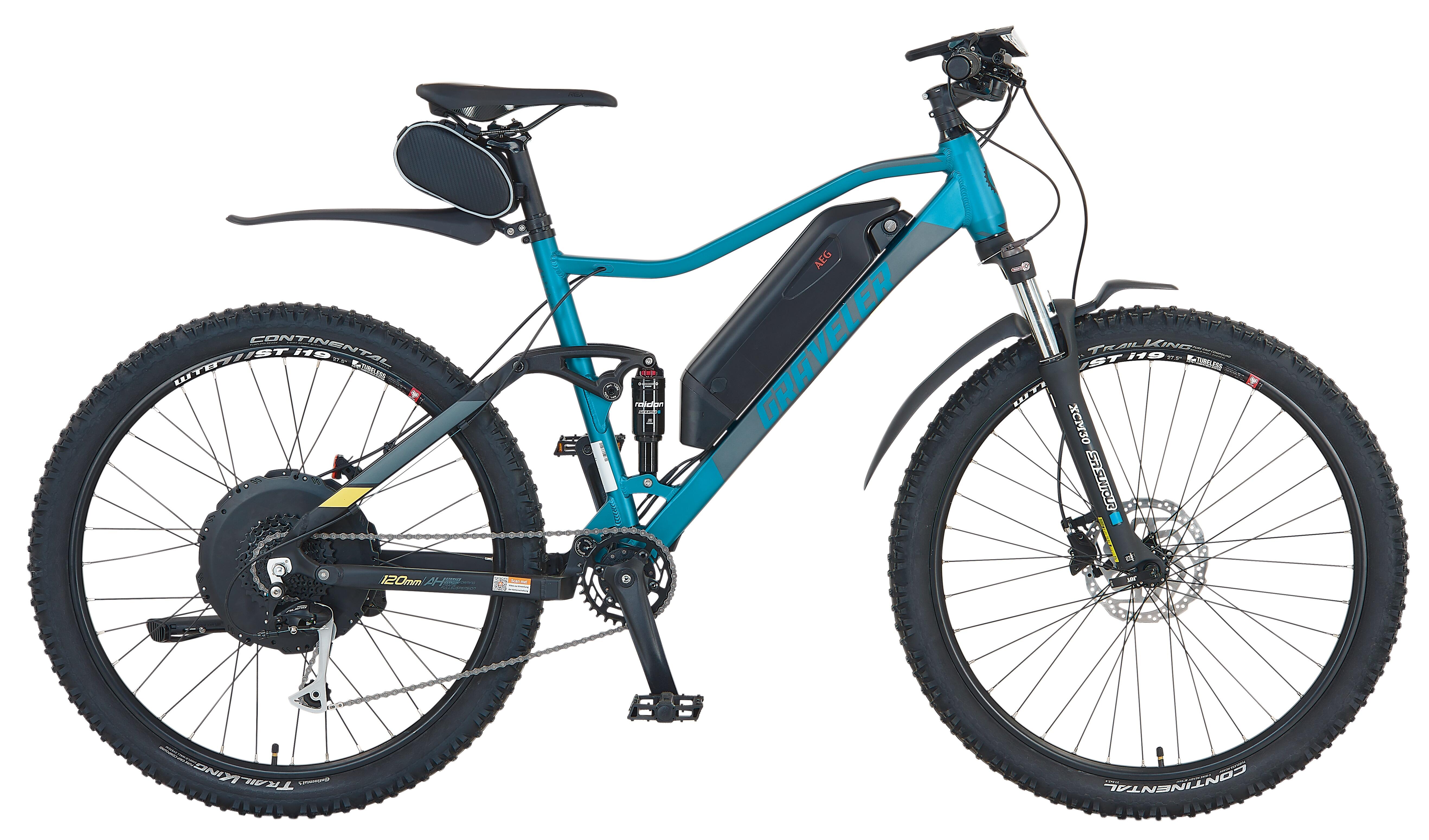 Rower elektryczny E-MTB Graveler 27,5pełne zawieszenie 9 biegów 499Wh
