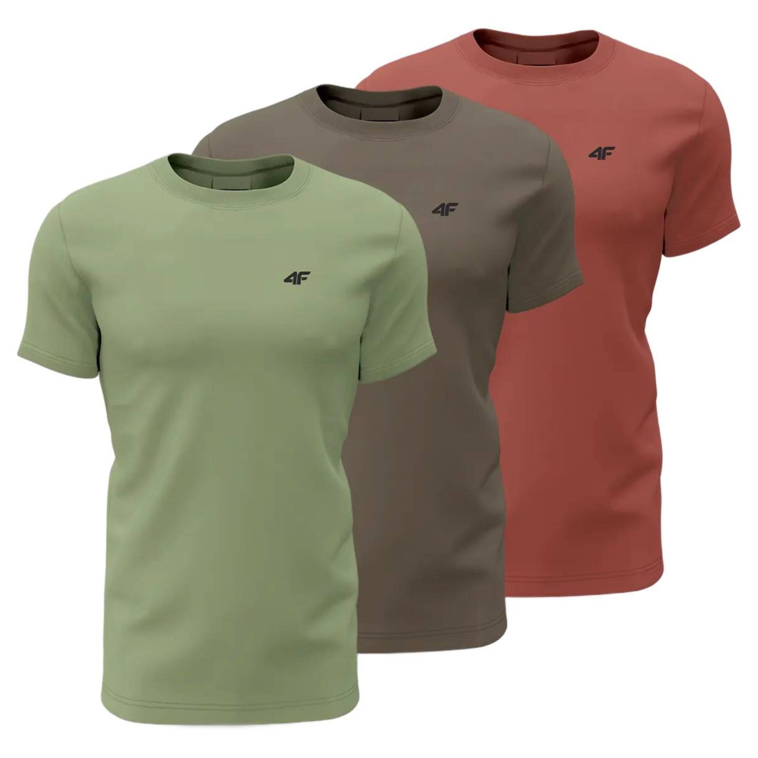 T-shirt męski (ZESTAW KOSZULEK 3 SZT.) 4F 4FWSS26TTSHM4480