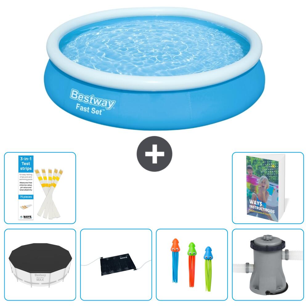 BESTWAY Basen Fast Set Okrągły - 366x76 cm - 7-częściowy S37