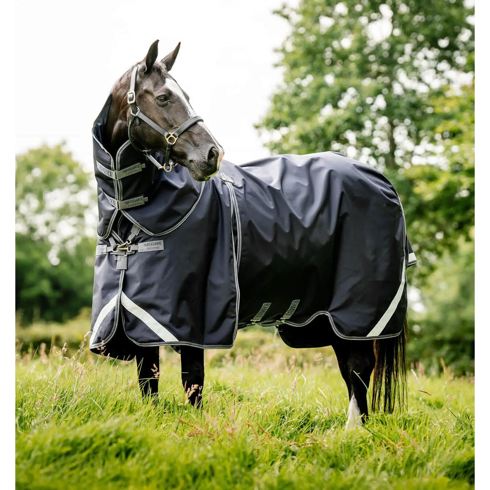 Wodoodporna derka dla konia z osłoną szyi Horseware Rambo Optimo Plus 0g + 200g