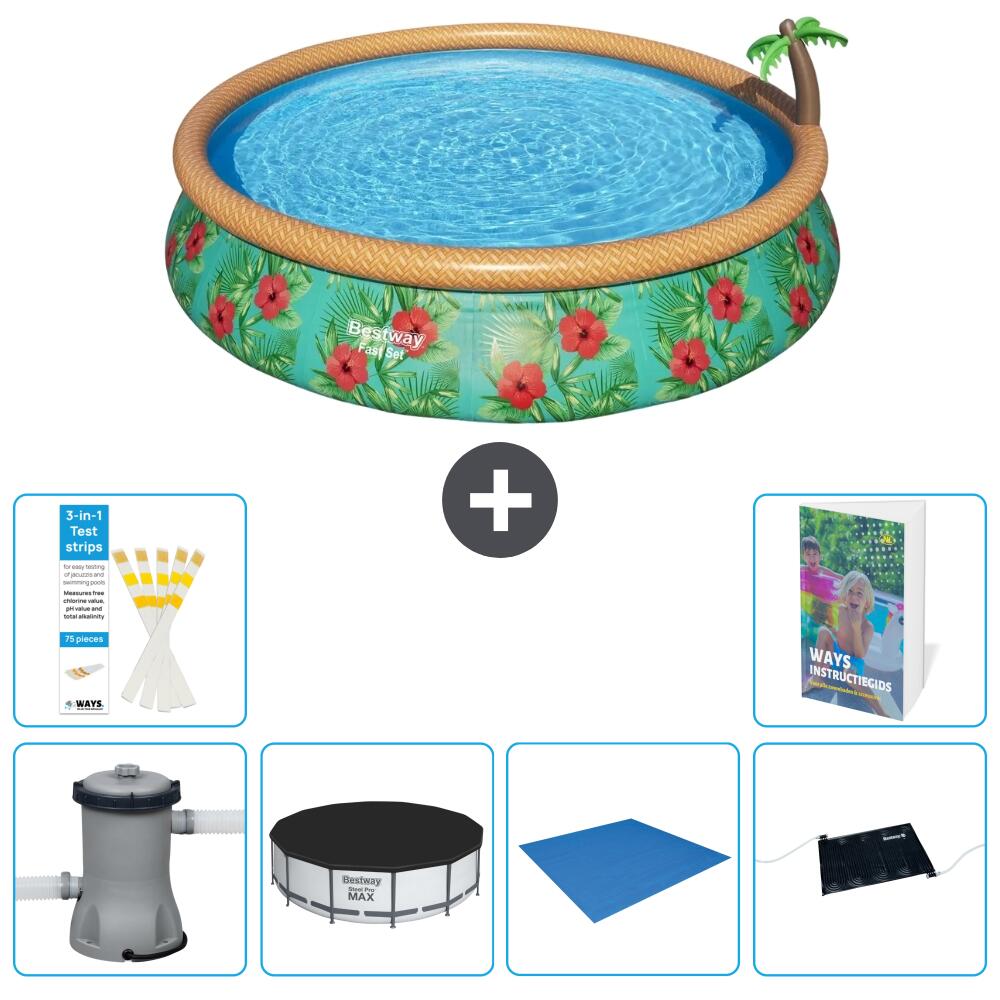 BESTWAY Basen Fast Set Okrągły - 457x84 cm - 7-częściowy S214