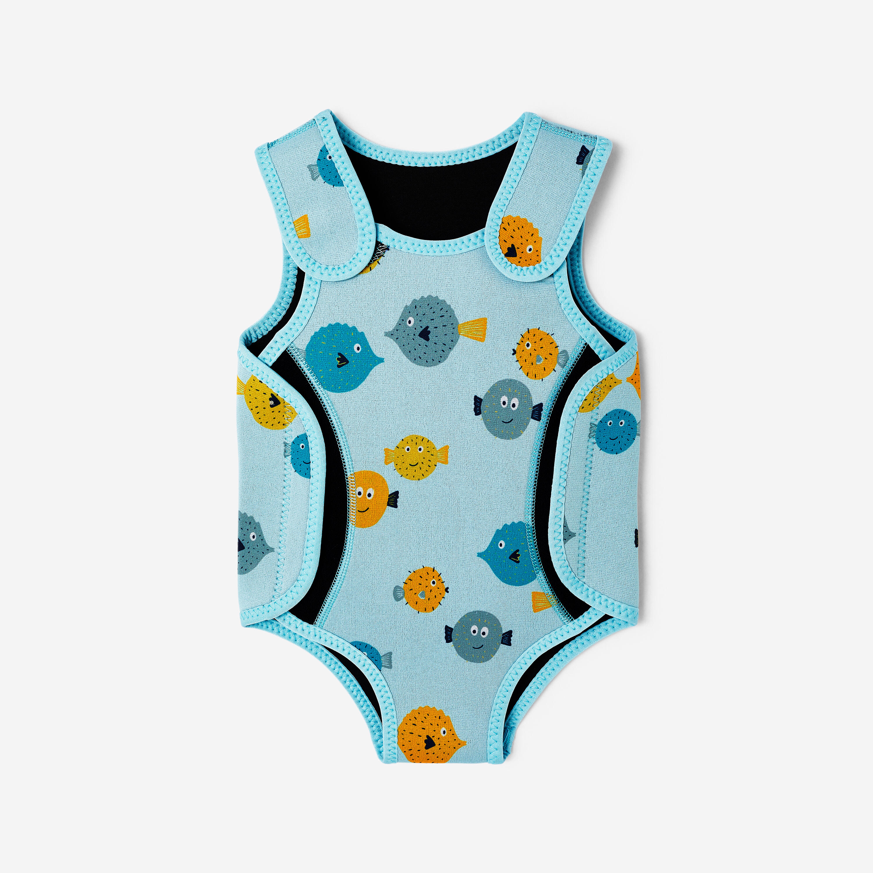 Kombinezon kąpielowy wrap dla malucha Decathlon Bodywarm Fish z neoprenu 2 mm