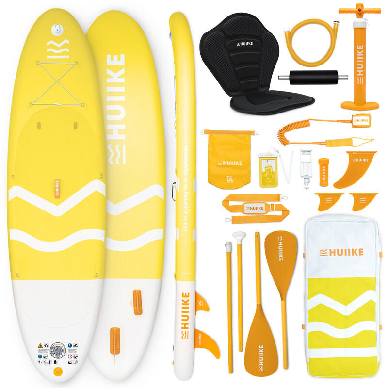 Deska Sup Nadmuchiwana 10’ Przekształcana w Kajak, do 130 kg, Żółta