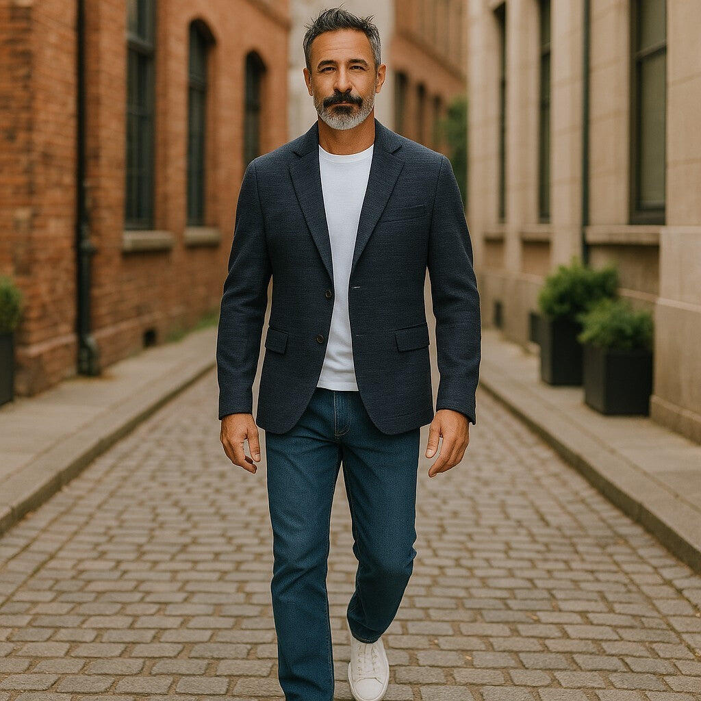 Antony Morato męska marynarka 2XL niebieska slim fit, jeden guzik.