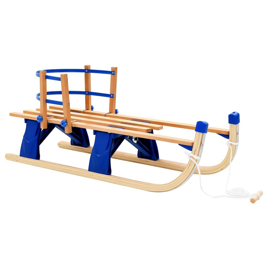 VidaXL Składane Drewniane Sanki z Oparciem 119 cm