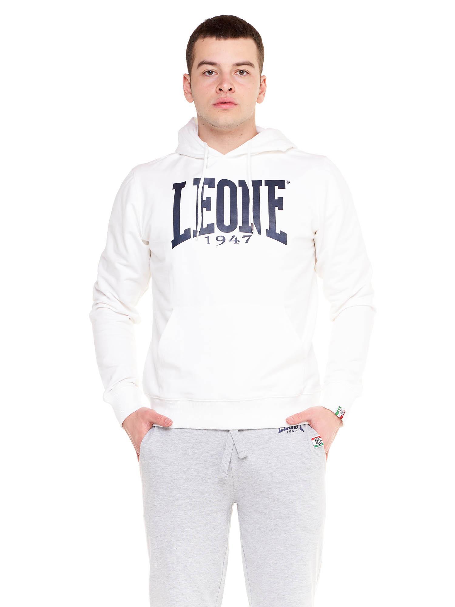 Leone 1947 Apparel Męska bluza z kapturem i dużym logo, lekka bawełna