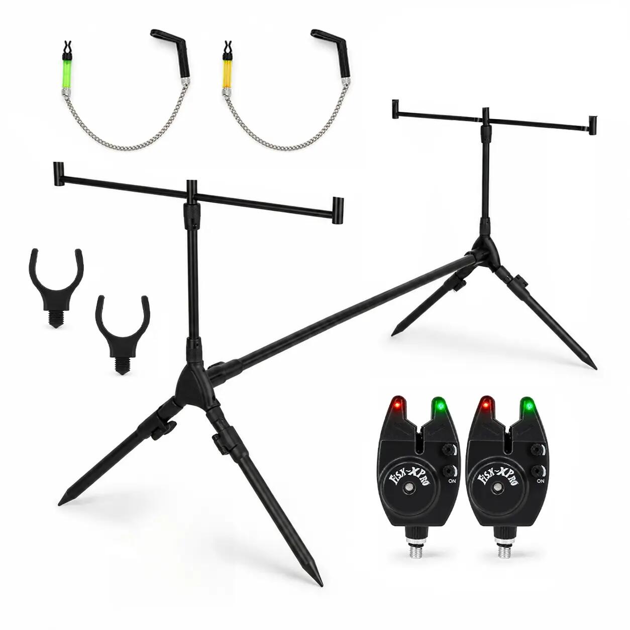 Fish-Xpro Basic Rod Pod - Na 2 Wędki - Z Sygnalizatorami i Hangerami