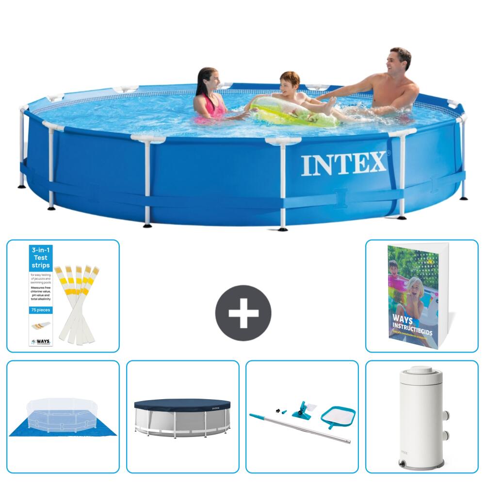 INTEX Basen ze stelażem Okrągły - 366x76 cm - 7-częściowy S119