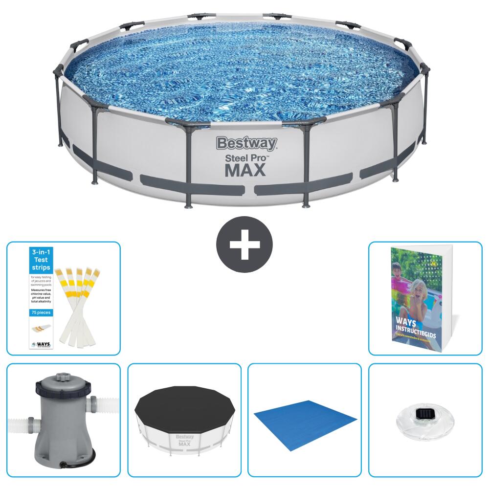 BESTWAY Basen Steel Pro MAX Okrągły - 366x76 cm - 7-częściowy S248