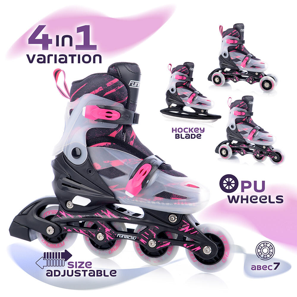 Łyżwy / Rolki / Wrotki dla dziewczynek FunActiv ADAPT 4in1 Girl