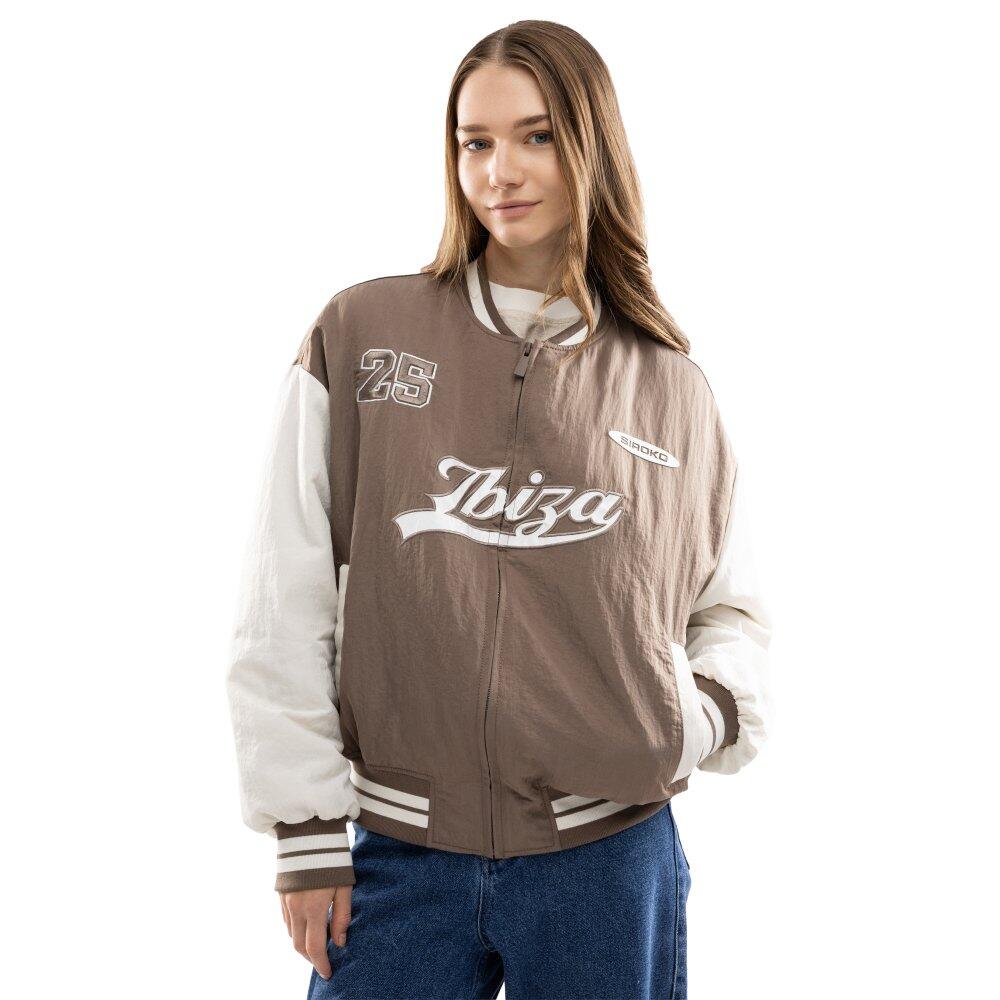 Damska bejsbolowa kurtka bomberka Siroko IBZ Hoop Brown-W