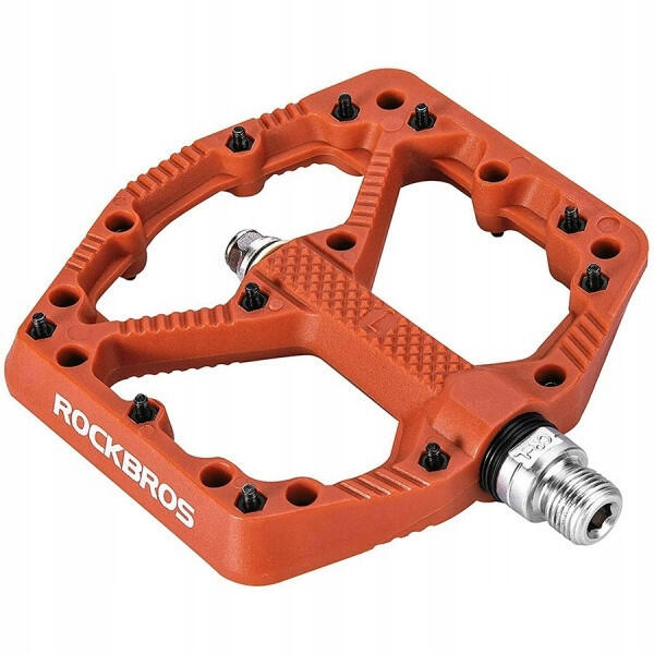 Pedały rowerowe nylonowe z pinami pomarańczowe Rockbros 2021-12AOR