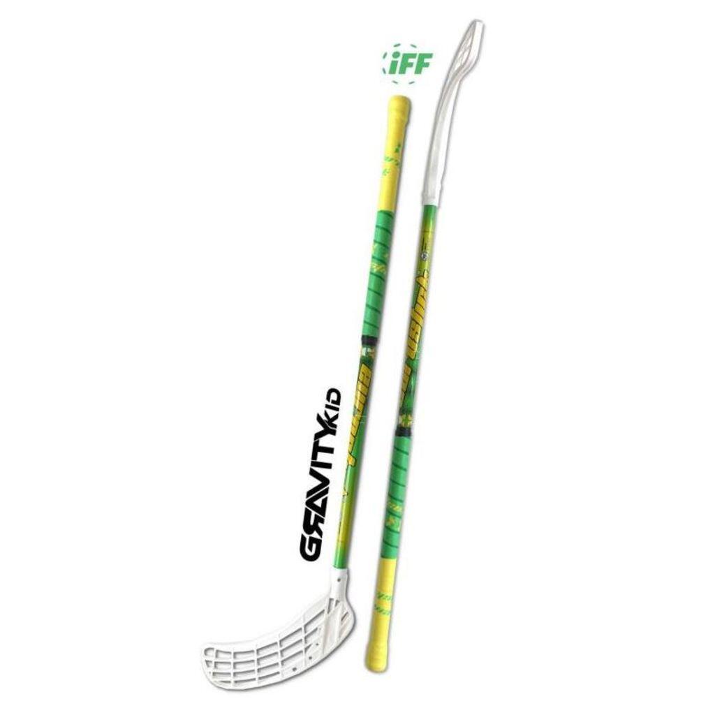 Kij do unihokeja z włókna szklanego Gravity Kids 76/87 cm IFF lewy zielony