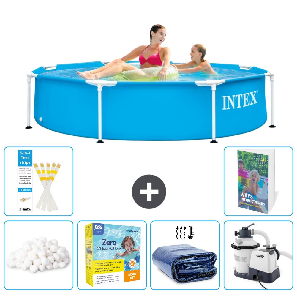 INTEX Basen ze stelażem Okrągły - 244x51 cm - 7-częściowy S75