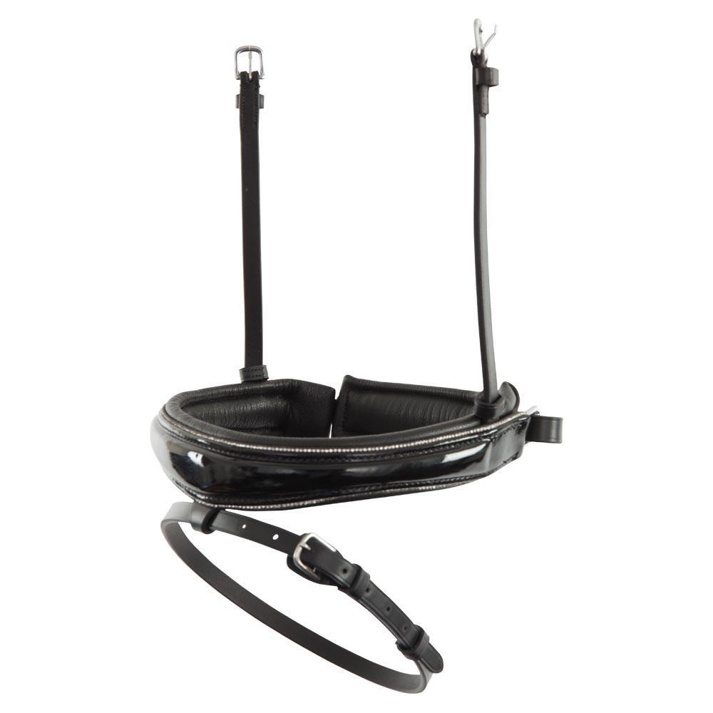 Skórzana opaska na nos dla konia BR Equitation Pull-back Lacquer