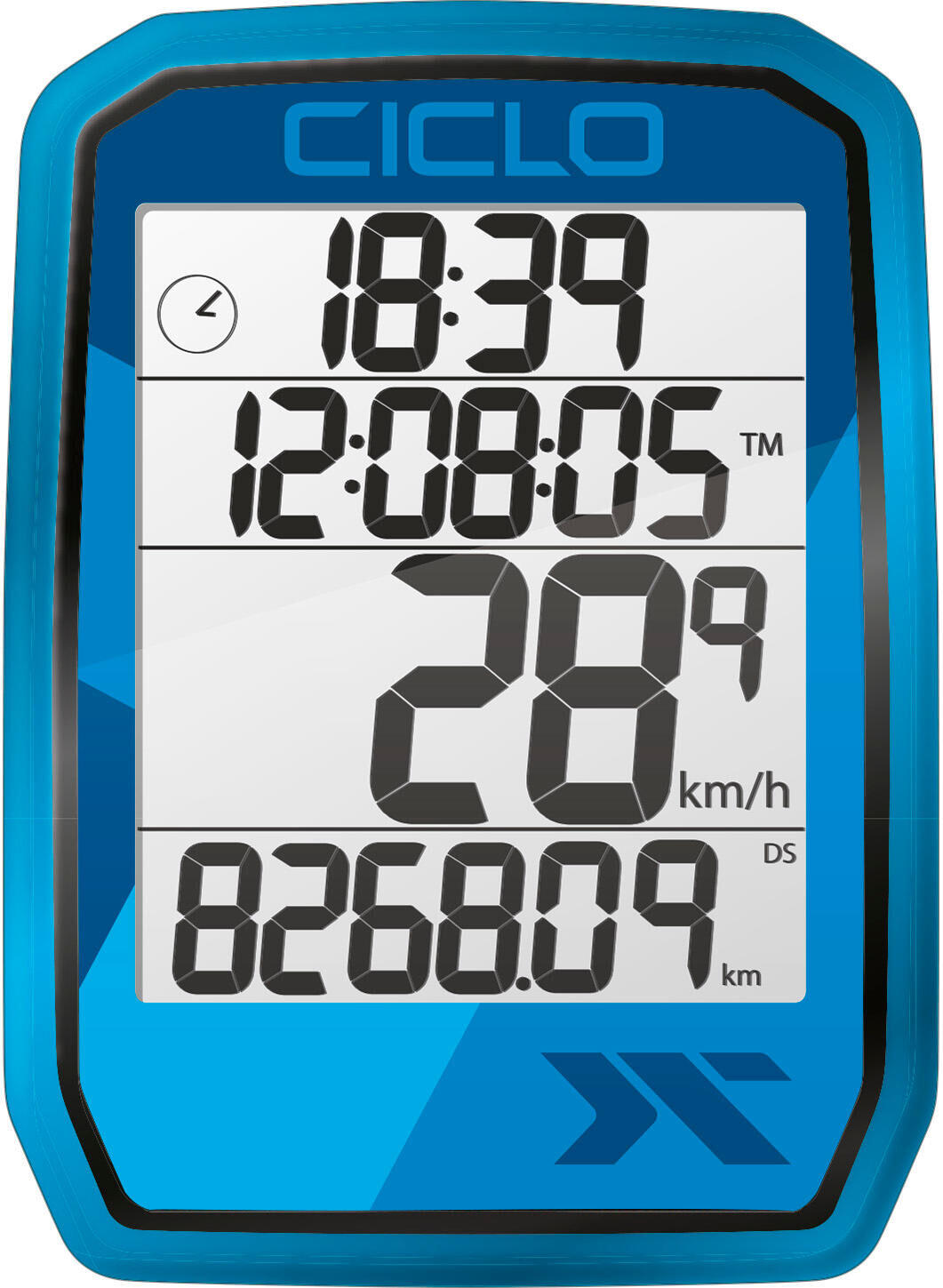 CICLOSPORT Protos 105 komputer rowerowy przewodowy niebieski
