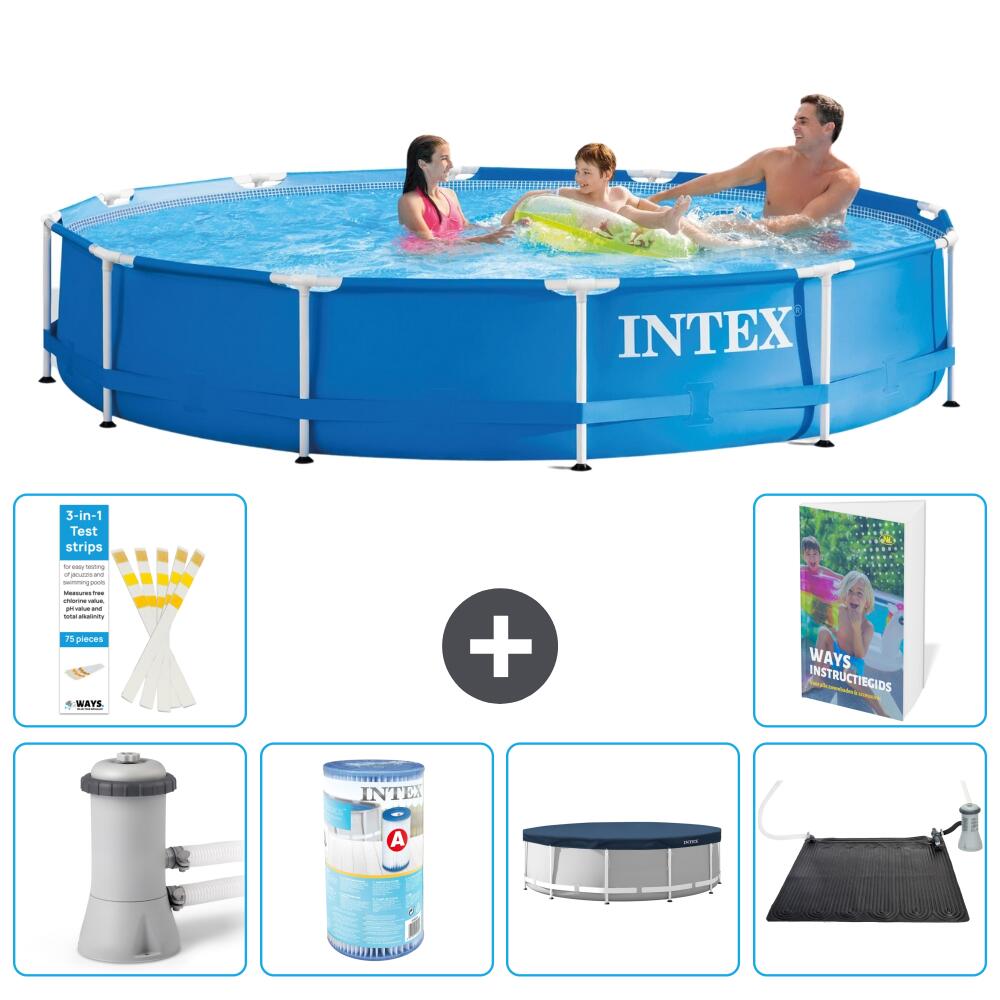 INTEX Basen ze stelażem Okrągły - 366x76 cm - 7-częściowy S271