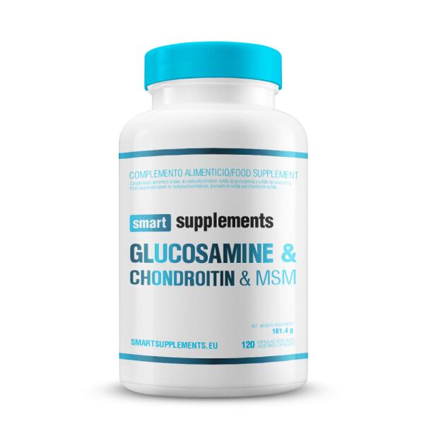 Glukozamina, chondroityna i MSM – 120 kapsułek roślinnych Smart Supplements