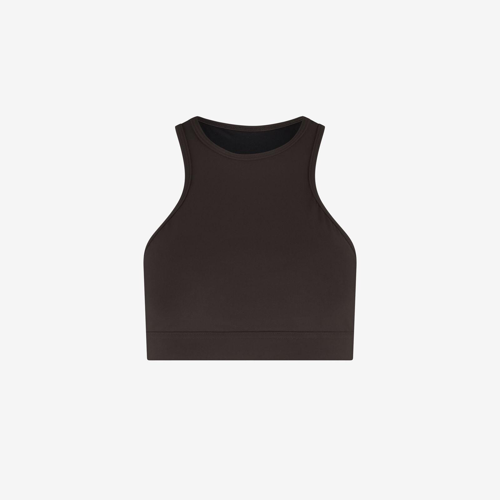 Damski bikini top racerfront wiązany do pływania & surfingu - Brązowy